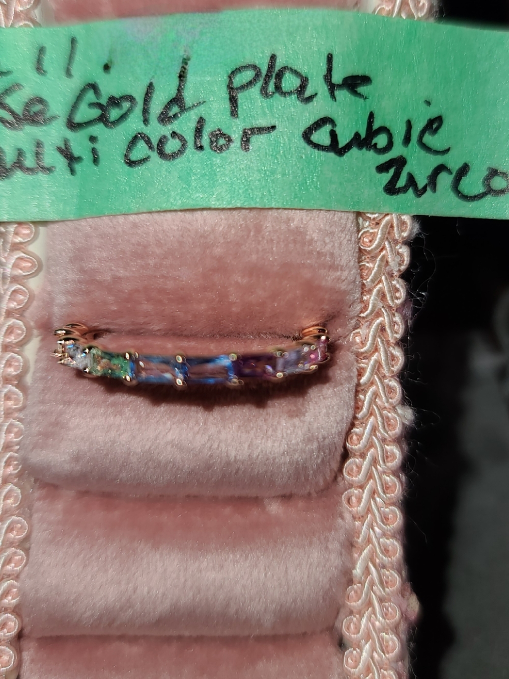 Multicolor Gold-Plated Women’s Ring Size 12 with Cubic Zirconia Multi Color